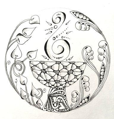 Zentangle Chalice created by Rev. Dr. Cynthia L. Landrum, 2026