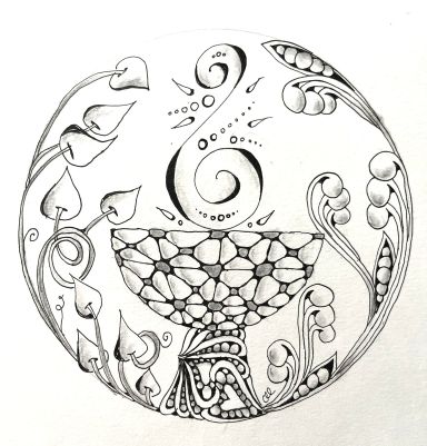 Zentangle Chalice created by Rev. Dr. Cynthia L. Landrum, 2026
